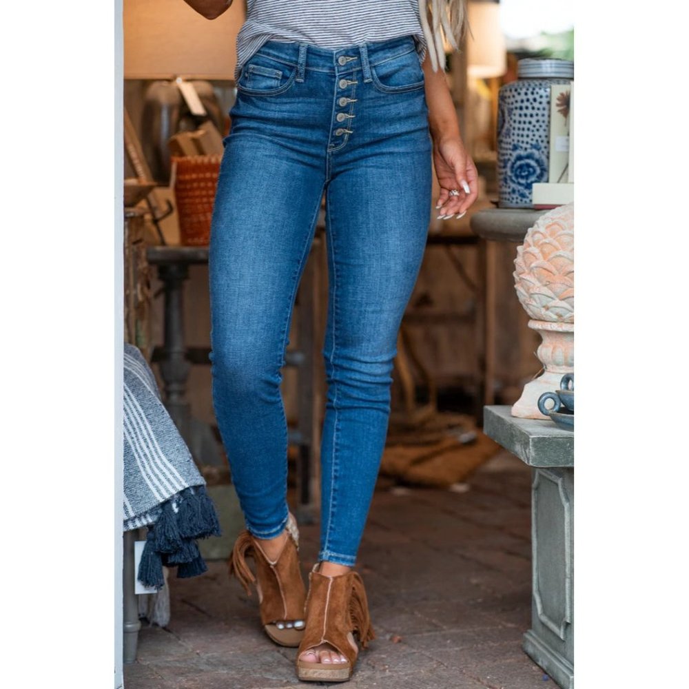 Judy Blue High Rise Button Fly Jeans - Picture 4 of 4